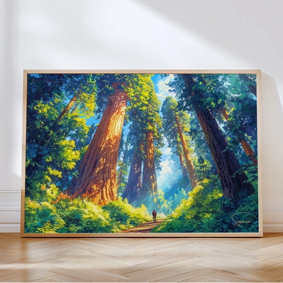 Sequoia National Park Print Giant Redwoods California, Unframed Paper Poster 8x10in