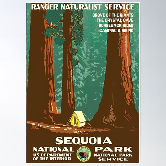 Sequoia National Park Tourism Poster Wall Art, Modern Wall Decor For Living Room Bedroom, 24x36 UNFRAMED