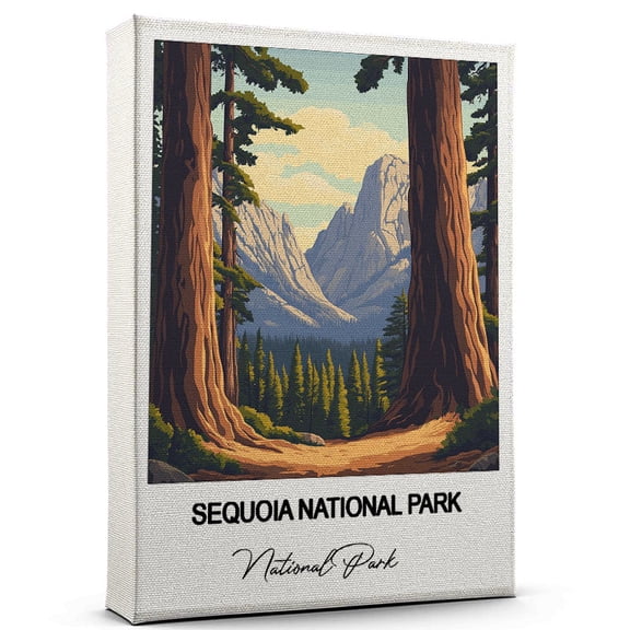 Sequoia National Park Travel Decorative Art Canvas  National Park Canvas  Colorful Travel Wall Decor for Any Room  Makes a Thoughtful Gift