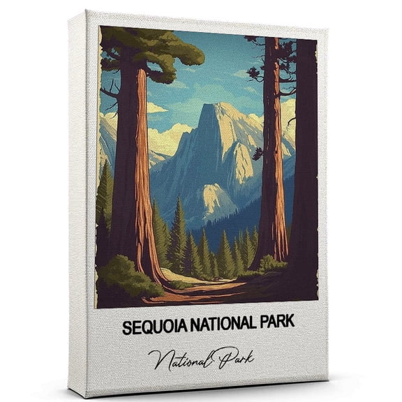 Sequoia National Park Travel Print on Canvas – National Park Canvas – Great for Travel Enthusiasts, Perfect for Home & Office Decor