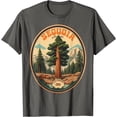 thumbnail image 1 of Sequoia National Park Tree Illustration Hiking Retro Badge Unisex T-Shirt for Men Women Kids Toddler,Charcoal Color,Size 3XL, 1 of 5