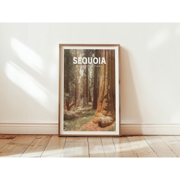 Sequoia National Park Vintage Travel Rustic Forest Wall Art Print Unframed Paper Print