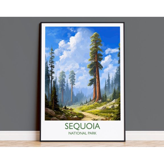 Sequoia Poster, Travel Print of Sequoia National Park, California, USA, Sequoia Travel Gift, 16x24 UNFRAMED