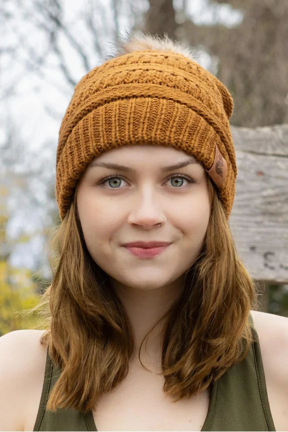 Sierra Sunrise Ribbed Acrylic Beanie Hat, Brown, 1 Count