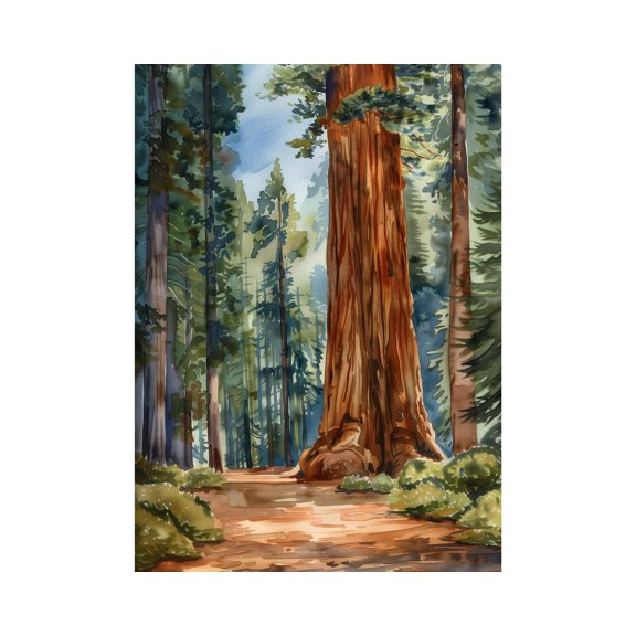 Sequoia Tree California Woodland Wall Art Decor Unframed Paper Print