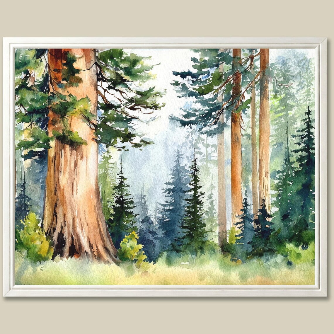 Sequoia Trees Art Print California Redwood National Park Landscape ...