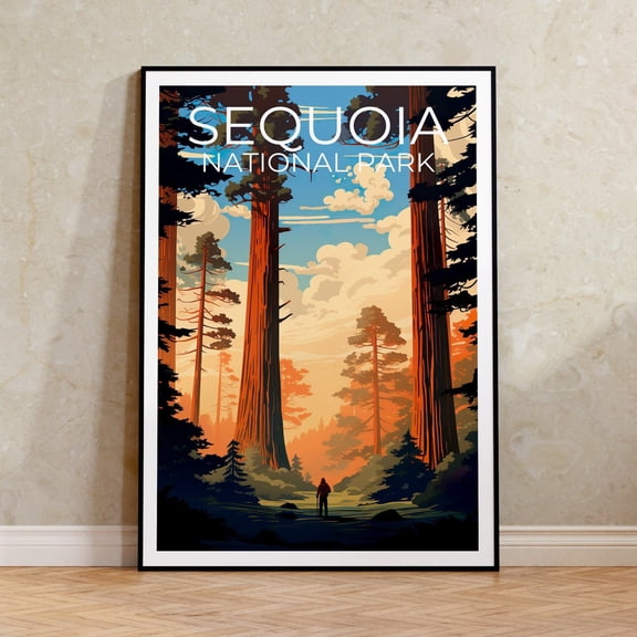 Sequoia Trees California Nature Travel Wall Art Decor Unframed Paper Print