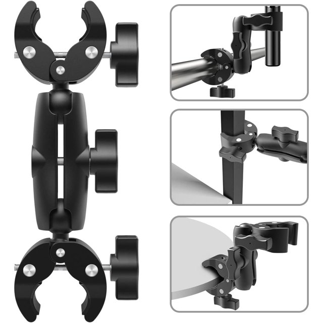 Sequpr 1 x Camera Clamp Mount for Gopro, Super Clamp Adapter Double