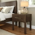 thumbnail image 1 of Sera Fluted 1 Drawer Nightstand with Brass Handle, Walnut, 1 of 9