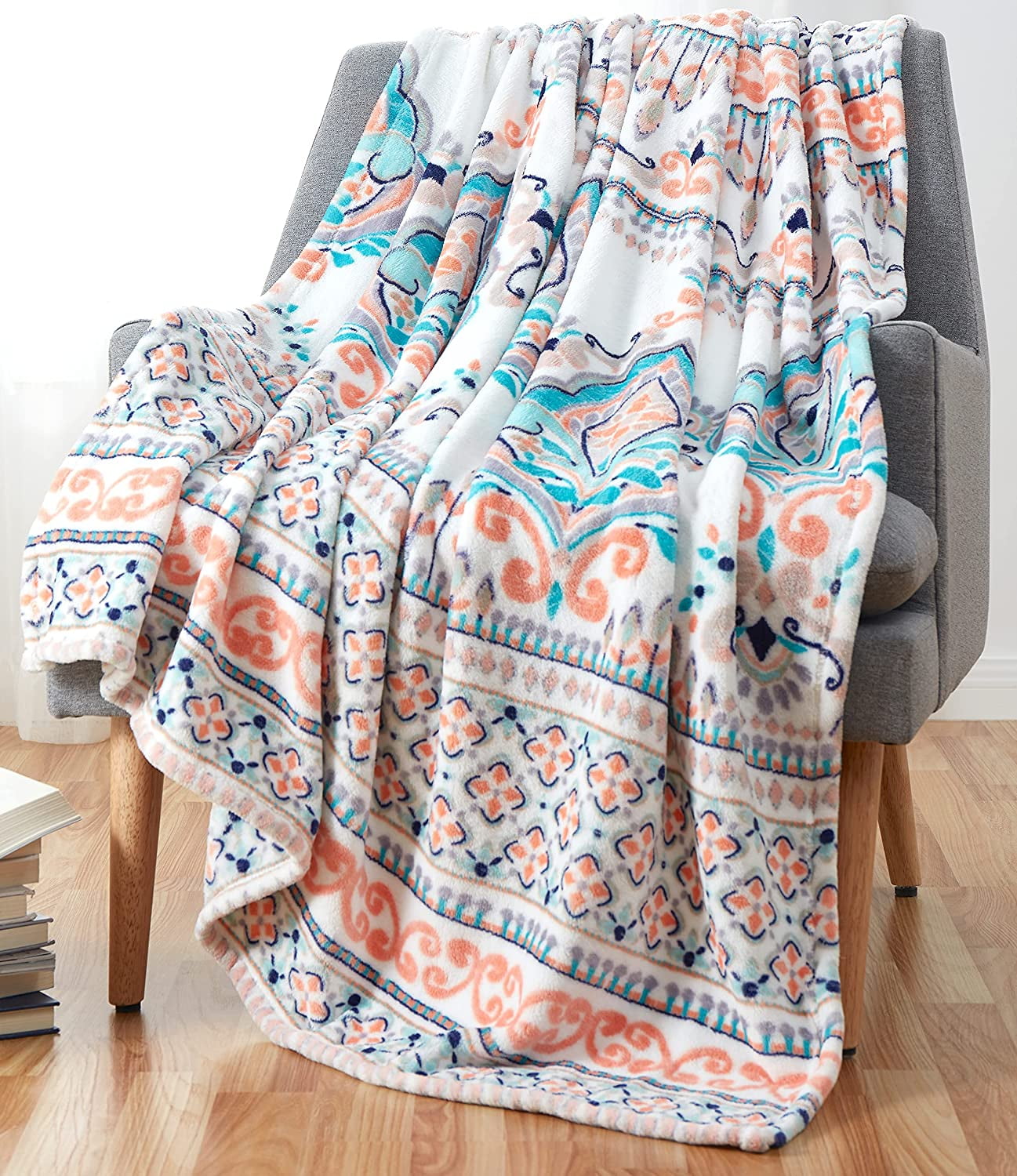 Serafina Home Abstract Boho Throw Blankets Soft Plush Eclectic Stripe