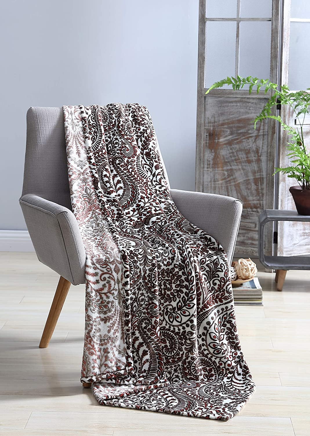 Serafina Home Anson Velvet Plush Throw, Ultra Soft and Lightweight