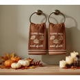 thumbnail image 1 of Serafina Home Autumn Fall Bath Fingertip Towels Bathroom Decor Farmhouse Harvest: Rust Dark Orange 100% Cotton Embroidered I Love Fall Most of All Delicately Etched Leaves Stitched Border, 12" x 18", 1 of 6