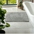 thumbnail image 1 of Serafina Home Bathroom Rug Set OF TWO, 100% Cotton, Tufted Design, Slip Resistant Backing, 17x24 and 20x32 (Adamo dark grey), 1 of 6