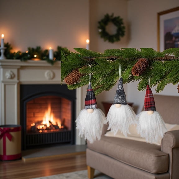 Serafina Home Bearded Garden Gnome Plush Holiday Ornaments - Set of 3