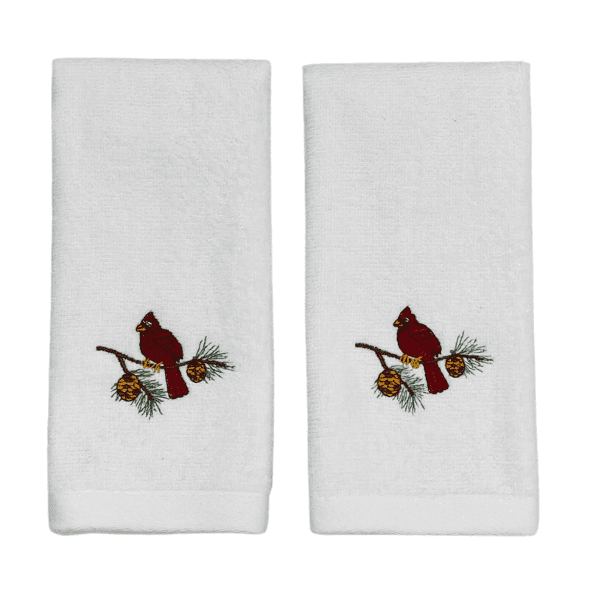 Serafina Home Christmas Fingertip Towels Plush Velour Cotton with
