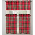 Serafina Home Christmas Holiday Kitchen Curtains Red Green White