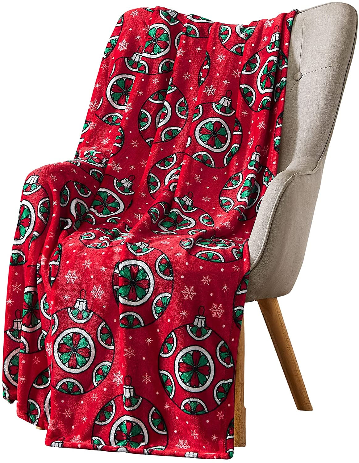 Serafina Home Christmas Holiday Ornament Throw Blanket Decorative