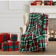 thumbnail image 1 of Serafina Home Christmas Holiday Throw Blanket: Red, Green And White Tartan, Accent for Couch, Chair or Bed, 1 of 4
