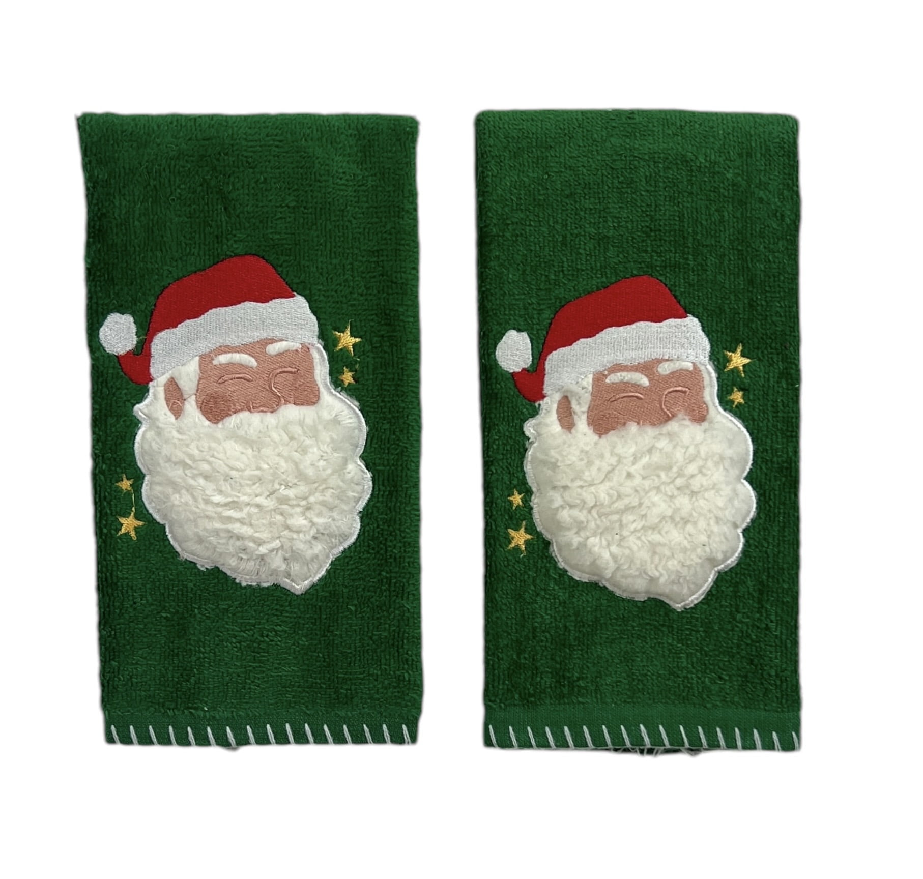 Serafina Home Christmas Sherpa Santa Clause Fingertip Towels, 2 Count ...