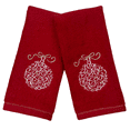 thumbnail image 1 of Serafina Home Christmas Theme Red White Towel Set: Modern Scroll Ornament Design, Set of 2 (18" x 12" Inch), 1 of 6