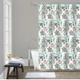 thumbnail image 1 of Serafina Home Coastal Sea Life Seahorse, Coral And Starfish Fabric Shower Curtain 72" x 70", 1 of 3