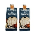 thumbnail image 1 of Serafina Home Contemporary Farmhouse Fall Decor Kitchen Dish Towels Set: Thankful And Blessed, 1 of 3