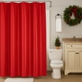 thumbnail image 1 of Serafina Home Contemporary Red Solid Print Polyester Shower Curtains, 70"x72" Washable (New Without Packaging), 1 of 4