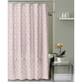 thumbnail image 1 of Serafina Home Coral, White And Grey Fabric Shower Curtain: Ornate Medallion Design, 1 of 4