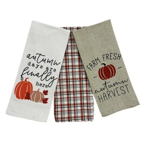 Serafina Home Farmhouse Kitchen Dish Towels: Autumn Days are Finally Here, Enjoy! Pumpkin Theme