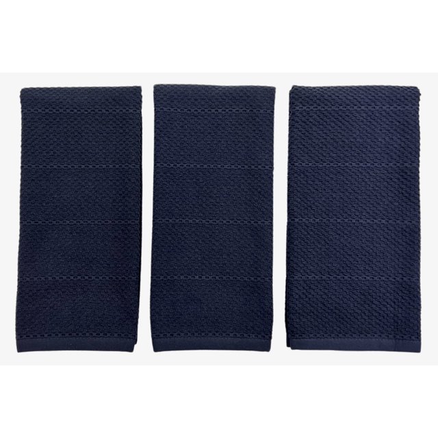 Serafina Home Dark Navy Blue Kitchen Towels 100 Cotton Soft Absorbent