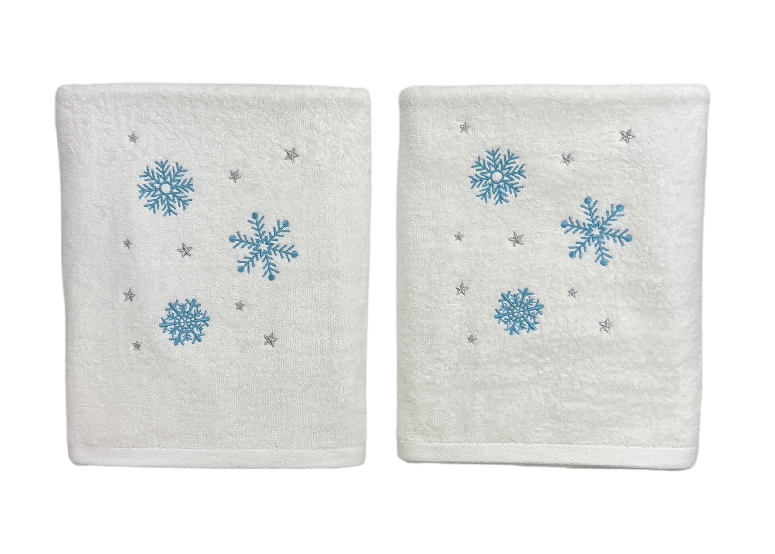 Serafina Home Decorative Bathroom Christmas Bath Towels: Embroidered ...