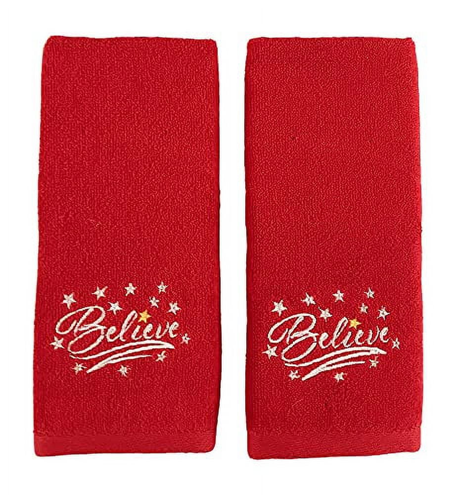 Serafina Home Decorative Christmas Theme Red Towel Set: Luxury Bathroom ...