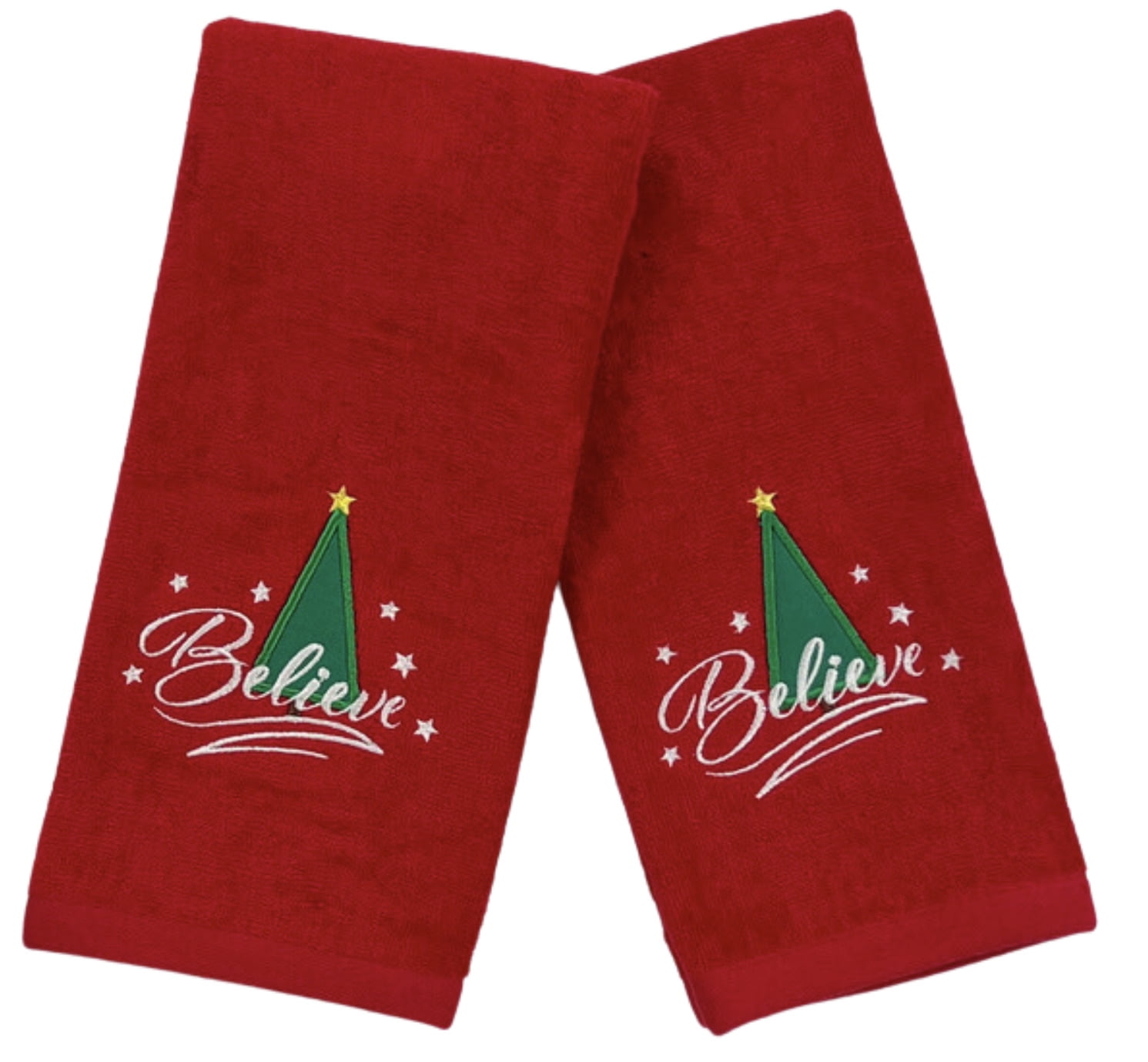 Serafina Home Decorative Christmas Theme Red Towel Set Luxury Bathroom