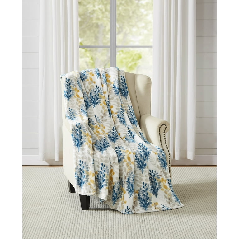 Mustard and blue throw 2025