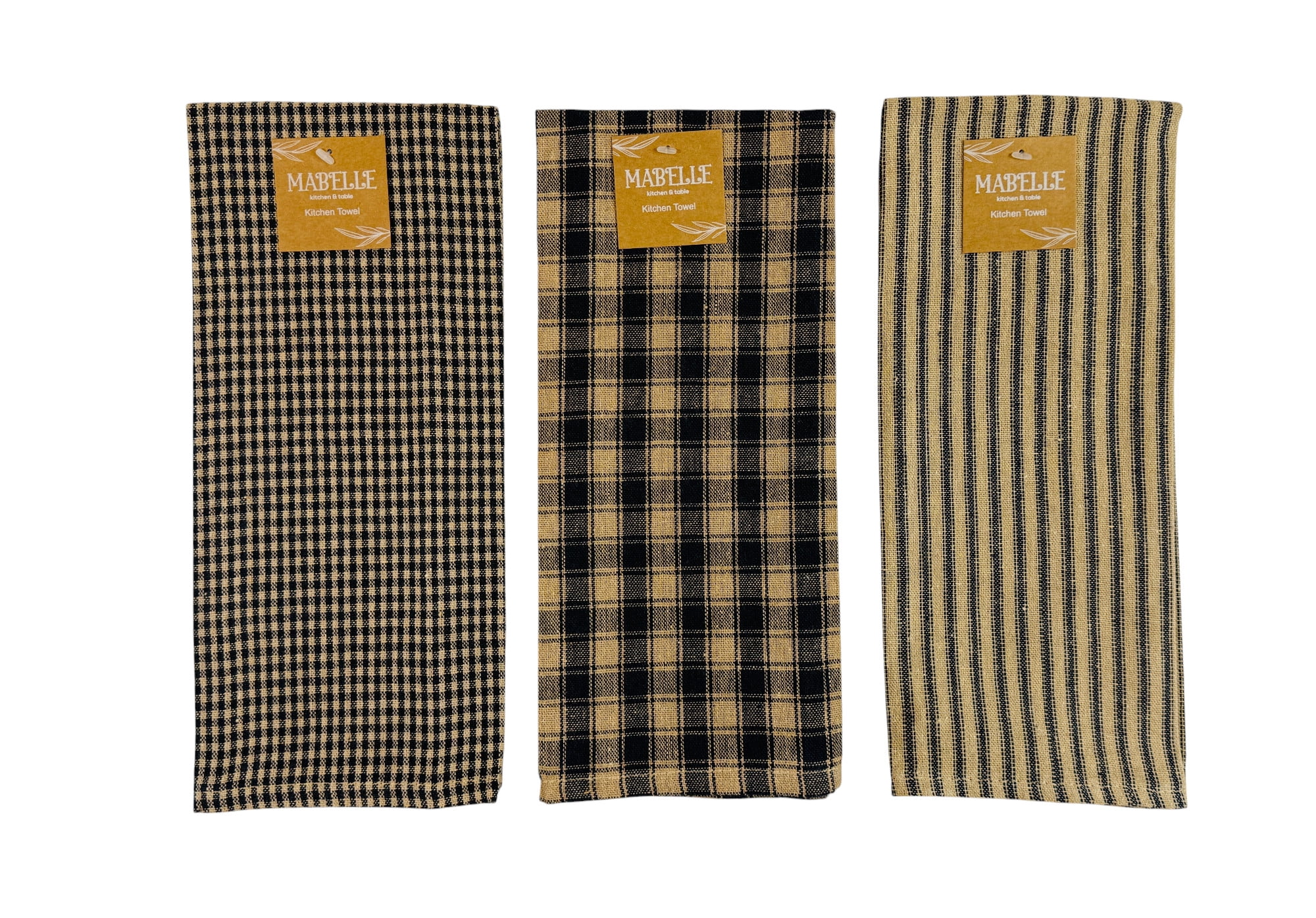 Serafina Home Decorative Kitchen Blue Beige Gingham Striped 3 pc Set ...