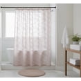 thumbnail image 1 of Serafina Home Decorative Sheer Fabric Shower Curtain: Blush Embroidered Leaf and Vines Botanical Design Metallic Silver Treading, 1 of 8