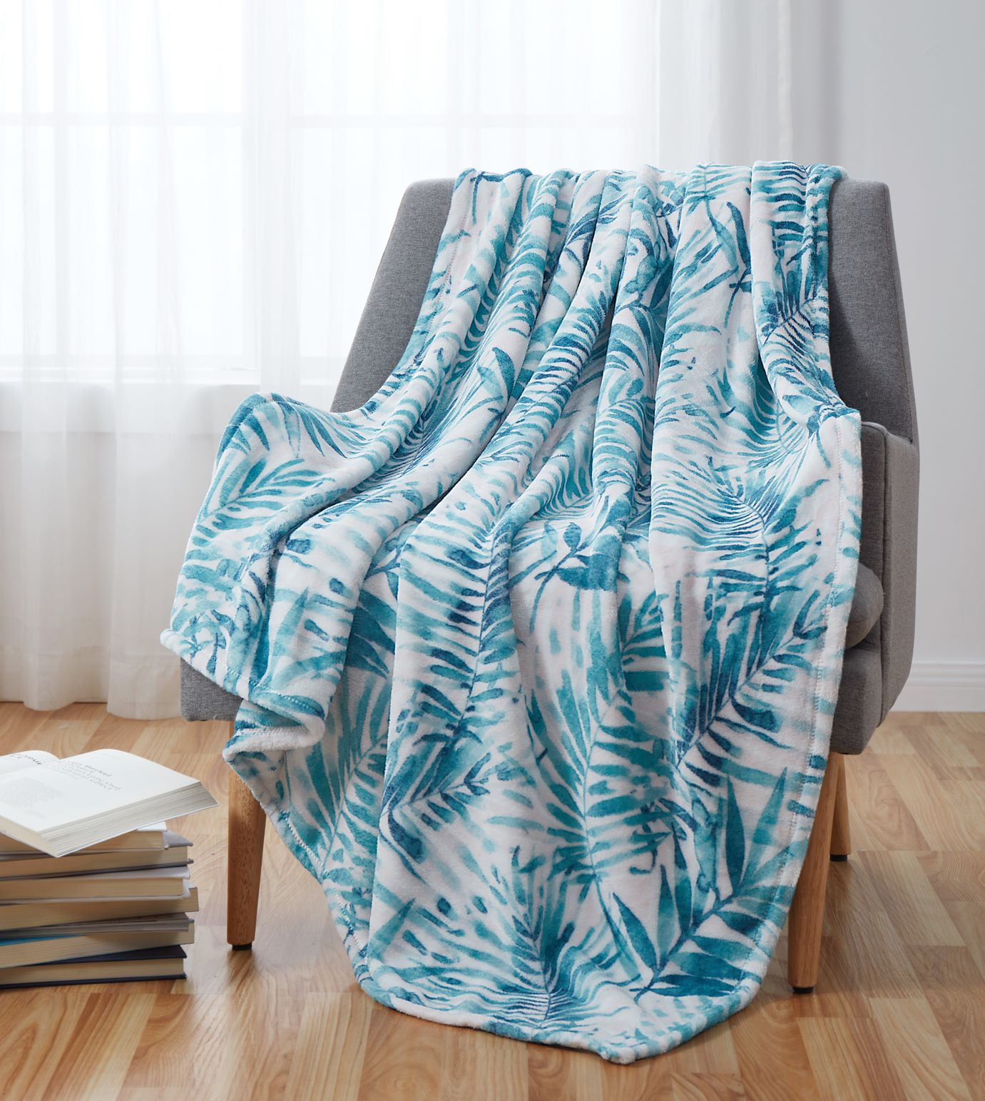 Serafina Home Decorative Throw Blanket Large Lush Palm Leaf