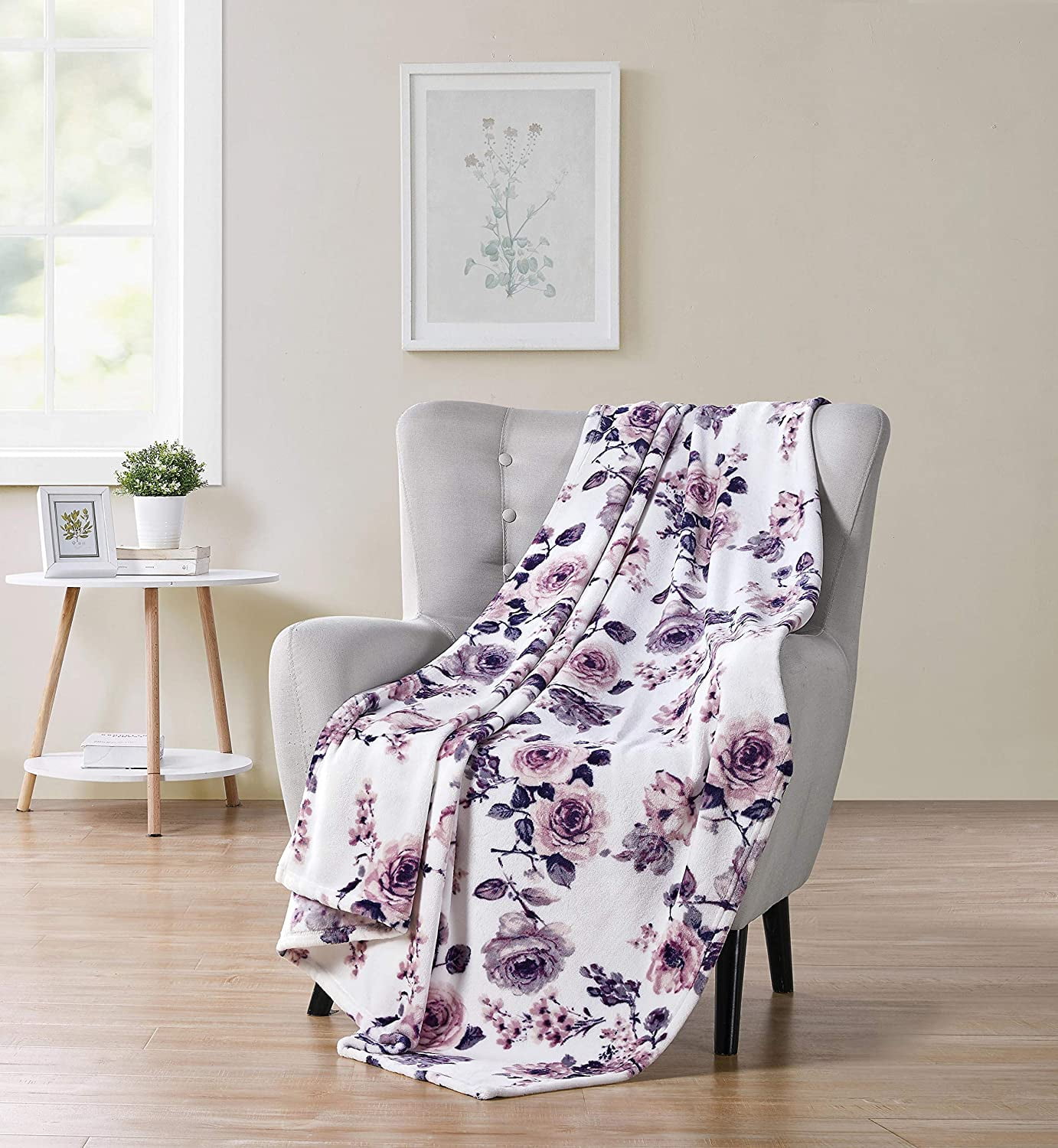 Serafina Home Decorative Throw Blankets: Soft Plush Lively Rose Floral ...