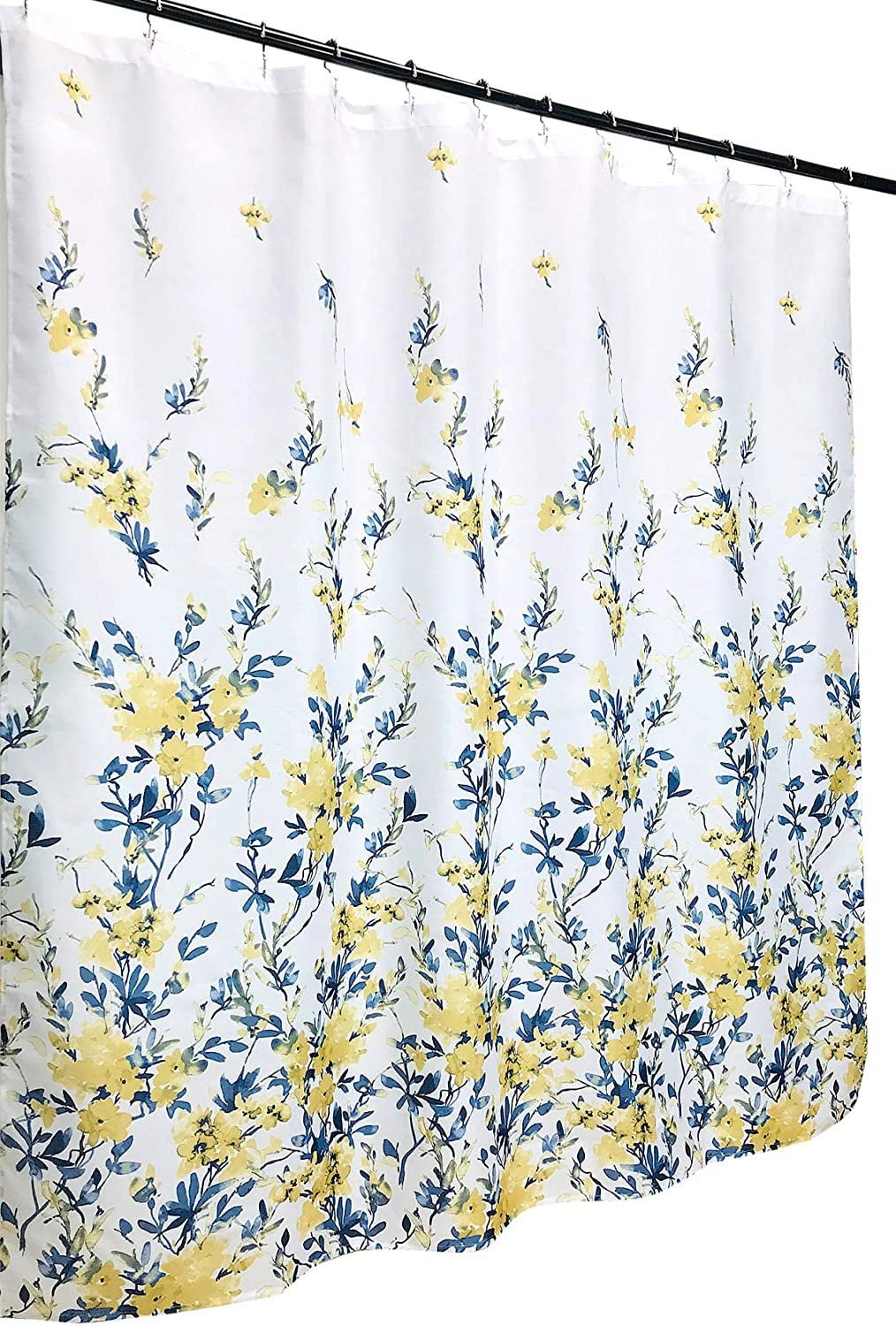 Navy and yellow shower curtain sale