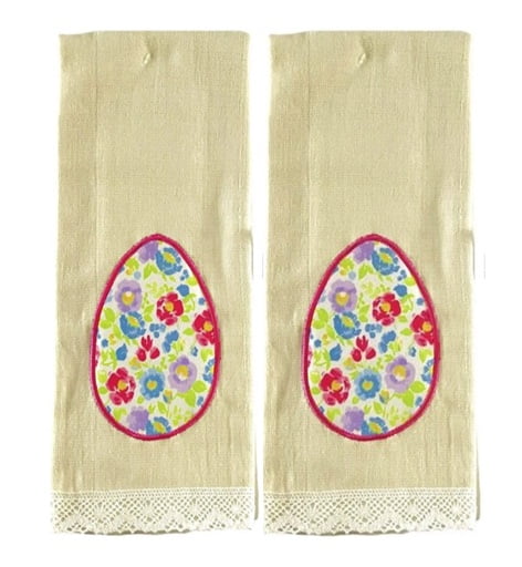 Serafina Home Easter Spring Kitchen Dish Towels, 2 Pc. Set: Beige Terry ...