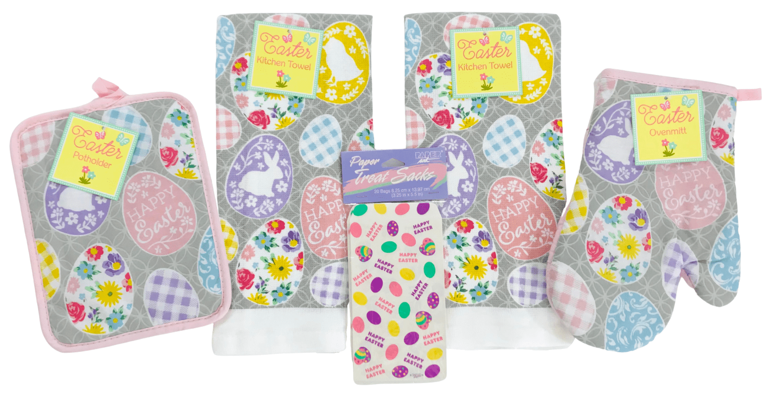 Design Imports Floral 100% Cotton Potholder & Oven Mitt Set