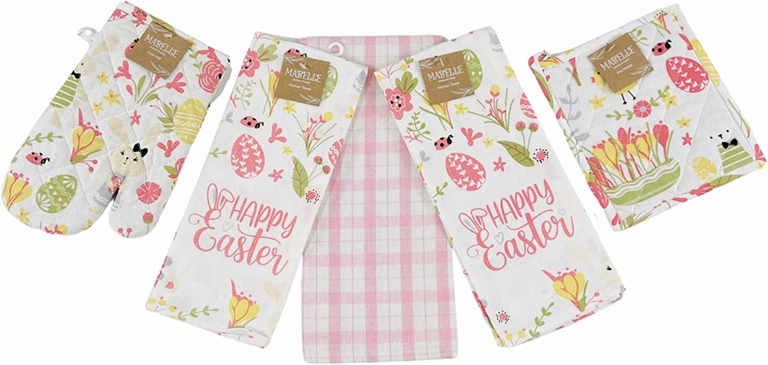 Serafina Home Easter Spring Kitchen Dish Towels Pot Holder Oven Mitt ...
