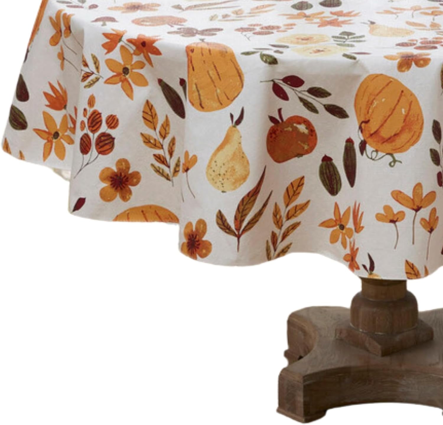 Serafina Home Fall Autumn Flannel Back Vinyl Tablecloth Traditional