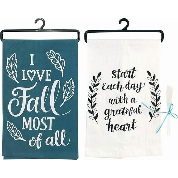 Serafina Home Fall Blue Love Fall Kitchen Towels, 2 Count