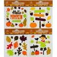 thumbnail image 1 of Serafina Home Fall Gel Window Clings: Hello Fall Pumpkins Sunflowers Scarecrow Leaves Thanksgiving Decorations for Home Office Windows Mirrors and More, 1 of 5