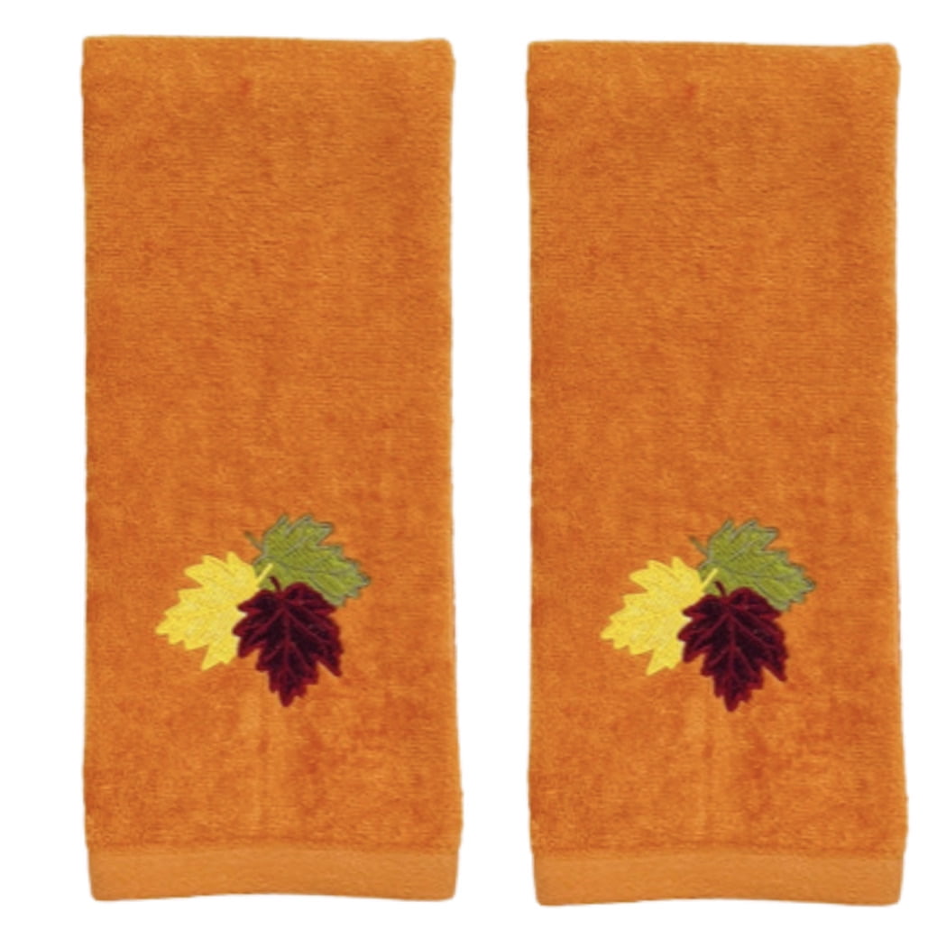 Serafina Home Fall Plush Cotton Hand Towels Rust Towels with