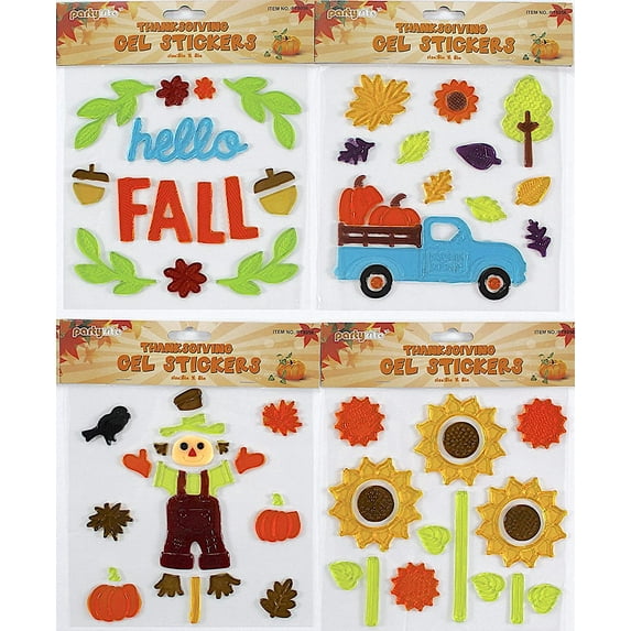Serafina Home Fall Scarecrow and Pumpkin Truck Gel Wall Decals & Stickers