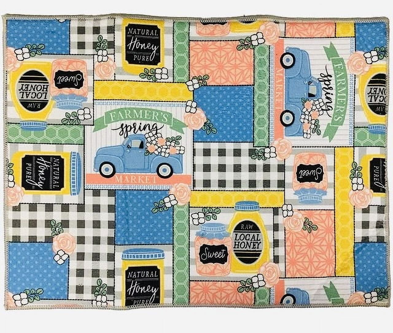 Serafina Home Farmers Spring Kitchen Dish Drying Mat Fun Farm Fresh ...