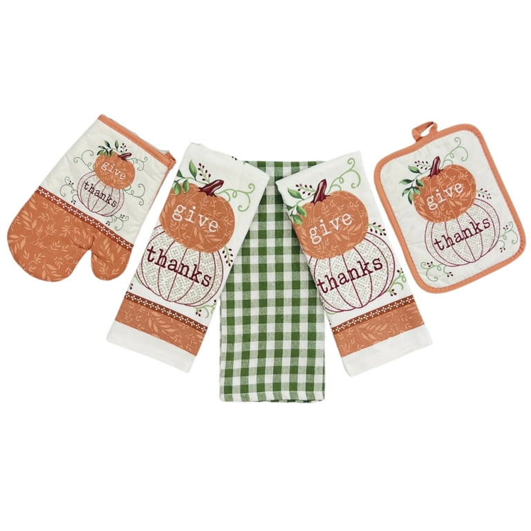 Serafina Home Farmhouse Fall Decor Kitchen Towels and Pot Holder