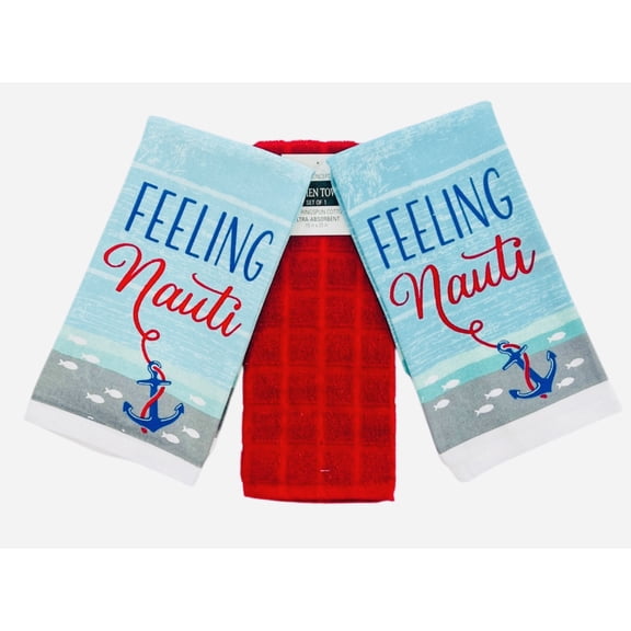Serafina Home Feeling Nauti Summer Kitchen Towel Set Of 3